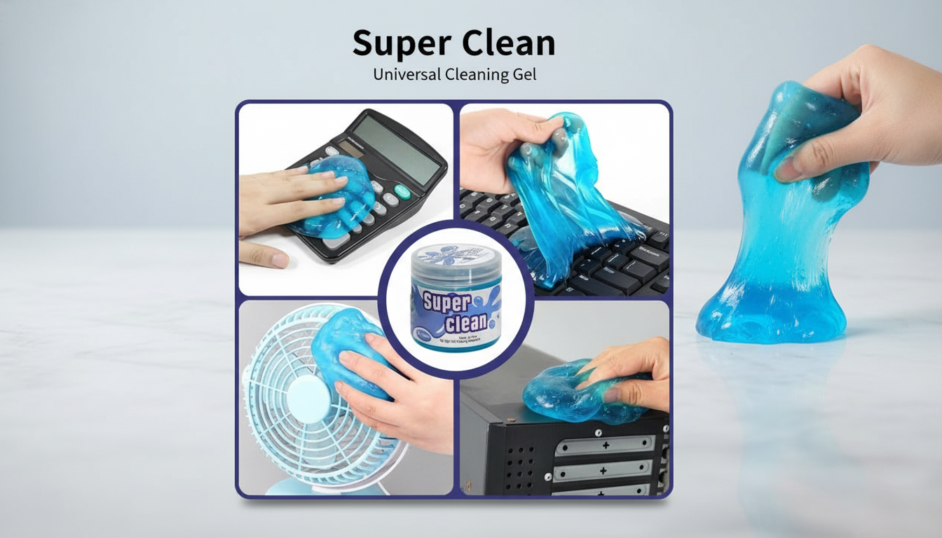 Magic Cleaning Gel for Keyboard, Car & Home – Reusable Dust Remover